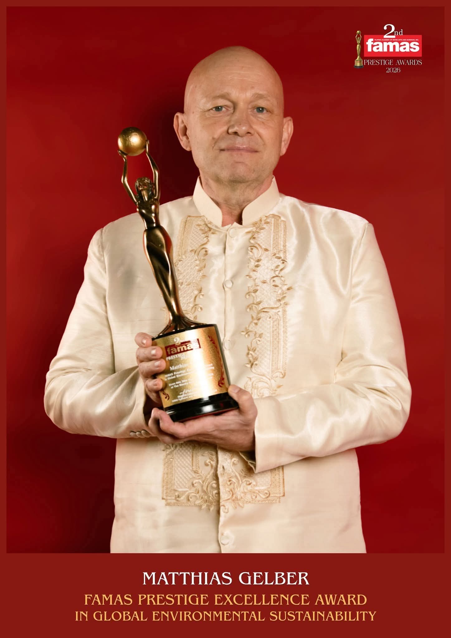 Matthias Gelber with FAMAS Prestige Excellence Award