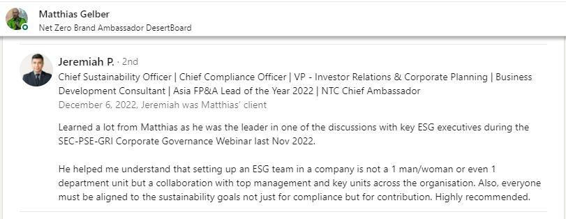 LinkedIn recommendation from Jeremiah