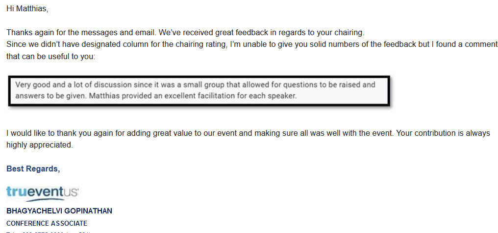 Testimonial from True Eventus